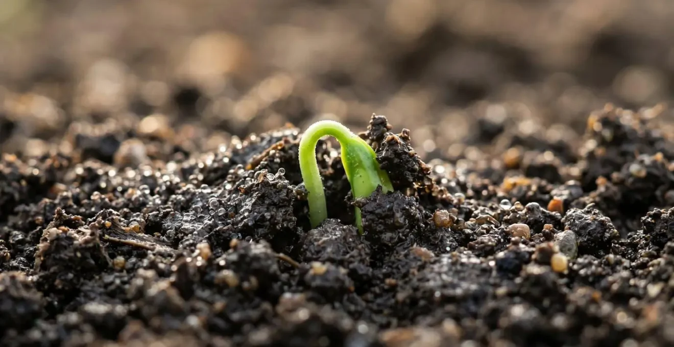 Close-up of soil temperature monitoring in soya field showing measurement technology